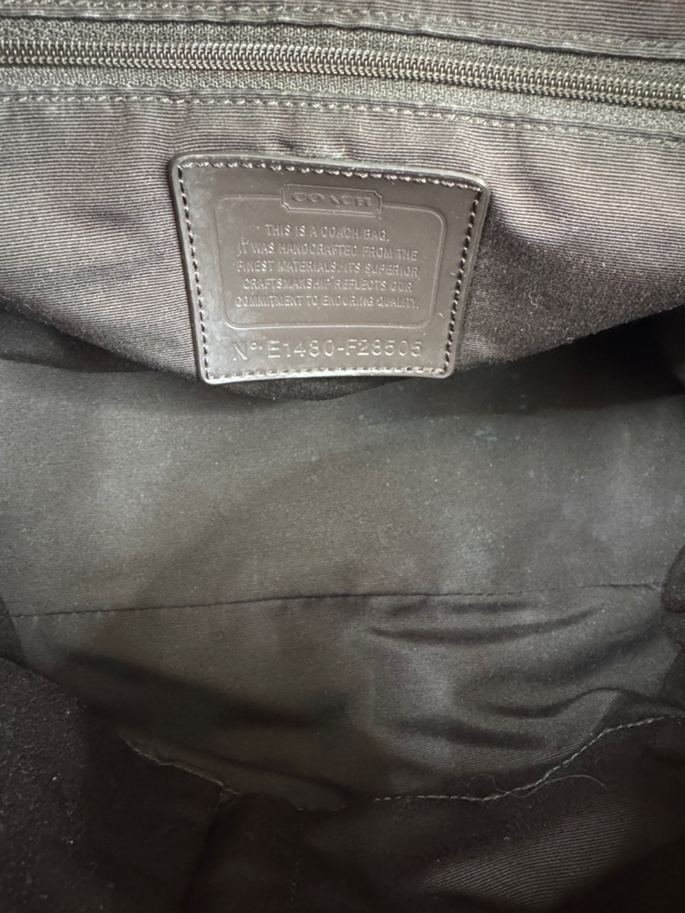 Coach Nancy satchel Signature Canvas Satchel with Dark Brown patent Trim - Picture 12 of 14